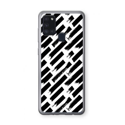 Zwarte vegen: Samsung Galaxy A21s Transparant Hoesje