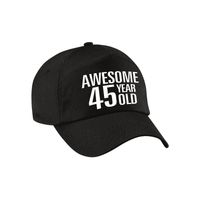 Awesome 45 year old verjaardag pet / cap zwart voor dames en heren - thumbnail