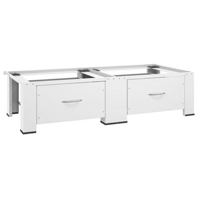 VidaXL Wasmachine- en drogerverhoger dubbel met lades wit VidaXL Wasmachine- en drogerverhoger dubbel met lades wit