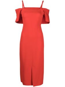 Victoria Beckham robe mi-longue à épaules dénudées - Rouge