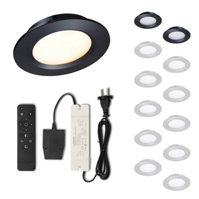 Set LED-inbouwspot met afstandsbediening Modena zwart 3W dimbaar 1-12 stuks