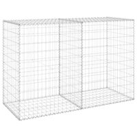 The Living Store Schanskorf Gabion Mand - 150 x 60 x 100 cm - Zilver - Gegalvaniseerd Staal