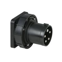 PCE CEE 63A 5-polige inbouw socket male IP67 zwart - thumbnail