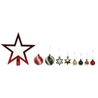 Kerstballen Home ESPRIT Rood Groen Polyethyleen 21 x 6,5 x 27 cm (53 Onderdelen)