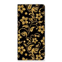 Samsung Galaxy A21s Smart Cover Gouden Bloemen