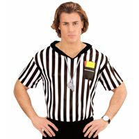 Voetbal scheidsrechter heren kostuum shirt met opdruk XL  - - thumbnail