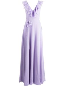 Marchesa Notte Bridesmaids robe longue à volants - Violet