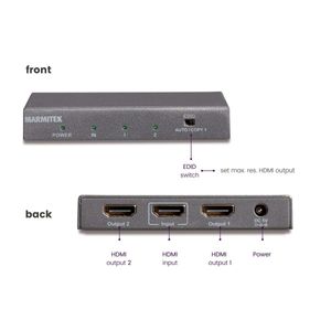 Marmitek: Marmitek SPLIT 612 UHD 2.0 HDMI splitter - Grijs