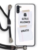 No Girls Allowed Unless: Samsung Galaxy A11 Transparant Hoesje met koord