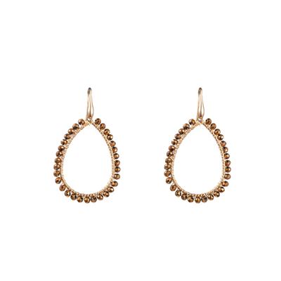 Day&Eve Hang Oorbellen Beads Open Drop Coffee | Goud