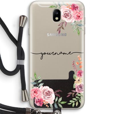 Rozen: Samsung Galaxy J7 (2017) Transparant Hoesje met koord