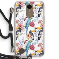 Bloemen tukan: LG K10 (2017) Transparant Hoesje met koord