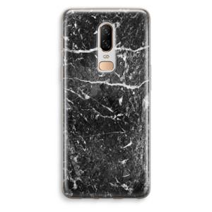 Zwart marmer: OnePlus 6 Transparant Hoesje