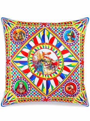 Dolce & Gabbana coussin à imprimé Carretto médium - Blanc