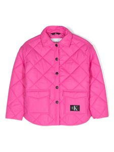 Calvin Klein Kids veste matelassée à patch logo - Rose