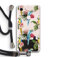 Kleurrijke papegaaien: Pixel 3 XL Transparant Hoesje met koord