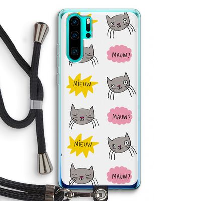 Meow: Huawei P30 Pro Transparant Hoesje met koord