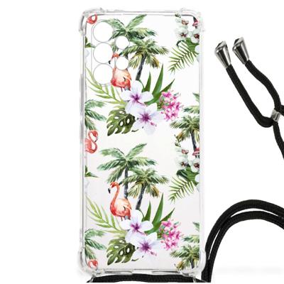 Samsung Galaxy A13 4G Case Anti-shock Flamingo Palms Samsung Galaxy A13 4G Case Anti-shock Flamingo Palms