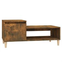 The Living Store Salontafel - Gerookt eiken - 100 x 50 x 45 cm - thumbnail