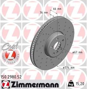 Remschijf BMW (non compound disc) LEFT Coat Z 150298052