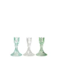 J-Line Kandelaar Tulp Koud Glas Mix Assortiment Van Drie