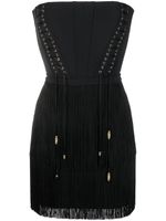 Elisabetta Franchi robe bustier à franges - Noir