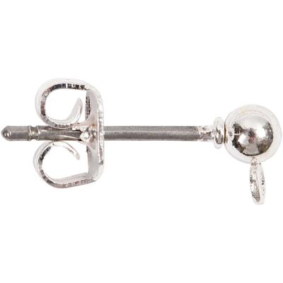 Creativ Company Oorsteker, l: 13 mm, d 3,8 mm, gatgrootte 0,8 mm, verzilverd, 10 stuk/ 1 doos