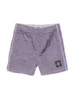 Stone Island Junior short de bain à patch logo - Violet