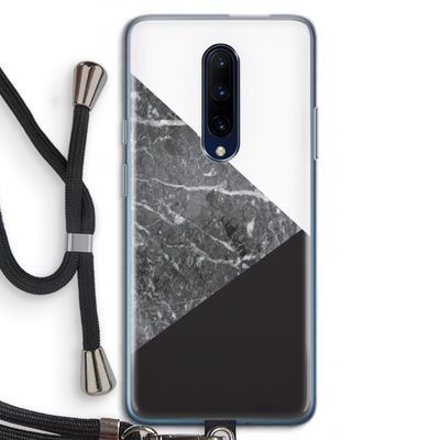 Combinatie marmer: OnePlus 7 Pro Transparant Hoesje met koord
