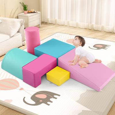 Set van 6 PCS van Schuim Klimblokken voor Kinderen van 1 tot 3 Jaar voor Binnen Klimmen en Exploratie Activiteiten PU-Hoes