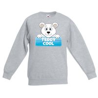 Sweater grijs voor kinderen met Teddy Cool de ijsbeer - thumbnail