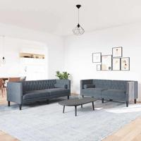Bankstel 2 pcs Donkergrijs Fluweel