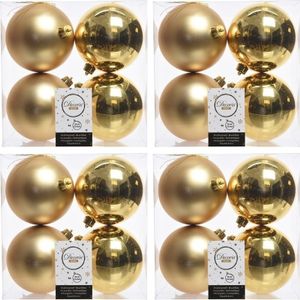 16x Gouden kerstballen 10 cm kunststof mat/glans