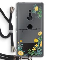 Gele bloemen: Sony Xperia XZ2 Transparant Hoesje met koord