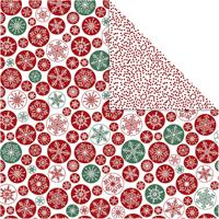 Design papier, ijskristallen & stippen, vel 30,5x30,5 cm, 180 gr, 5 vel/ 1 doos