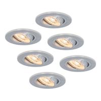 Set van 6 Chandler LED inbouwspots - 6W 570lm - GU10 LED Module - 2700K warm wit - Dimbaar - Kantelbaar - IP20 Voor binnen - RVS