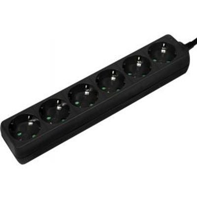 LogiLink LPS238B power uitbreiding 1,5 m 6 AC-uitgang(en) Binnen Zwart