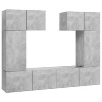 vidaXL 6-delige Tv-meubelset spaanplaat betongrijs