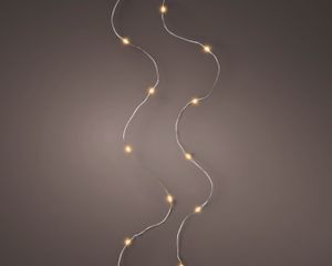 Micro LED string BO l95 cm zilver/klassiek warm kerstverlichting - Lumineo