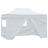 VidaXL Partytent met 4 zijwanden inklapbaar 280x410x315 cm staal wit