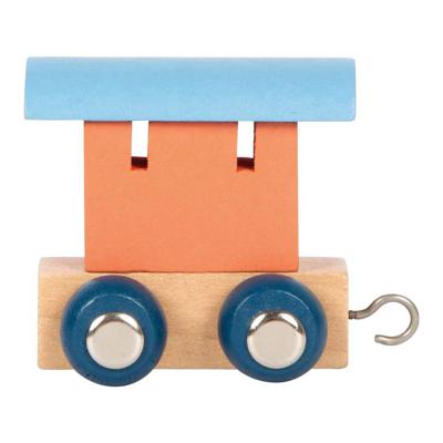 Small Foot - houten lettertrein polar - wagon zalmroze blauw