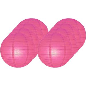 8x Fuchsia roze bol lampionnen 25 cm   -