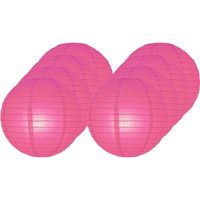 8x Fuchsia roze bol lampionnen 25 cm   - - thumbnail