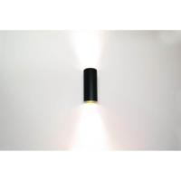Artdelight Design opbouwspotRoulo zwart met goud up & down - WL ROULO2 ZW-GO
