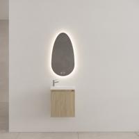 Gliss Design Timotheus toiletmeubel met ribbelfront 40cm corn silk met glans witte fontein
