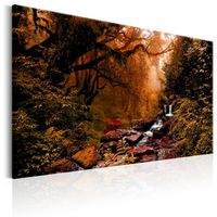 Schilderij - Herfst Waterval