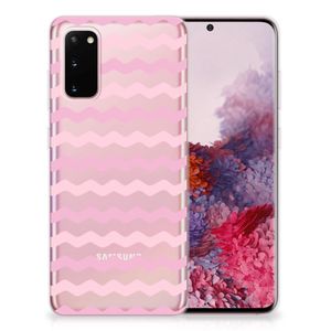 Samsung Galaxy S20 TPU bumper Waves Roze