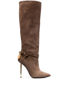 TOM FORD bottines Padlock 120 mm en daim - Marron