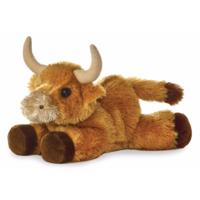 Knuffeldier Schotse Hooglander koe - pluche knuffel - 20 cm - boerderij dieren