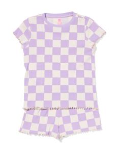 HEMA Kinder Shortama Rib Ruiten Paars (paars)